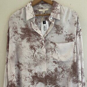 GRADE + GATHER Mauve & White Marbled Blouse: New with Tags! SMALL (RUNS LARGE)!!